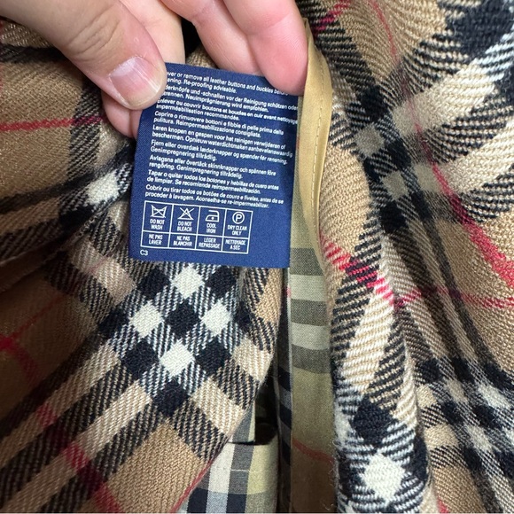 Burberrys Of London Khaki Mens Nova Check Trench Coat Jacket 44 Reg - Picture 11 of 14